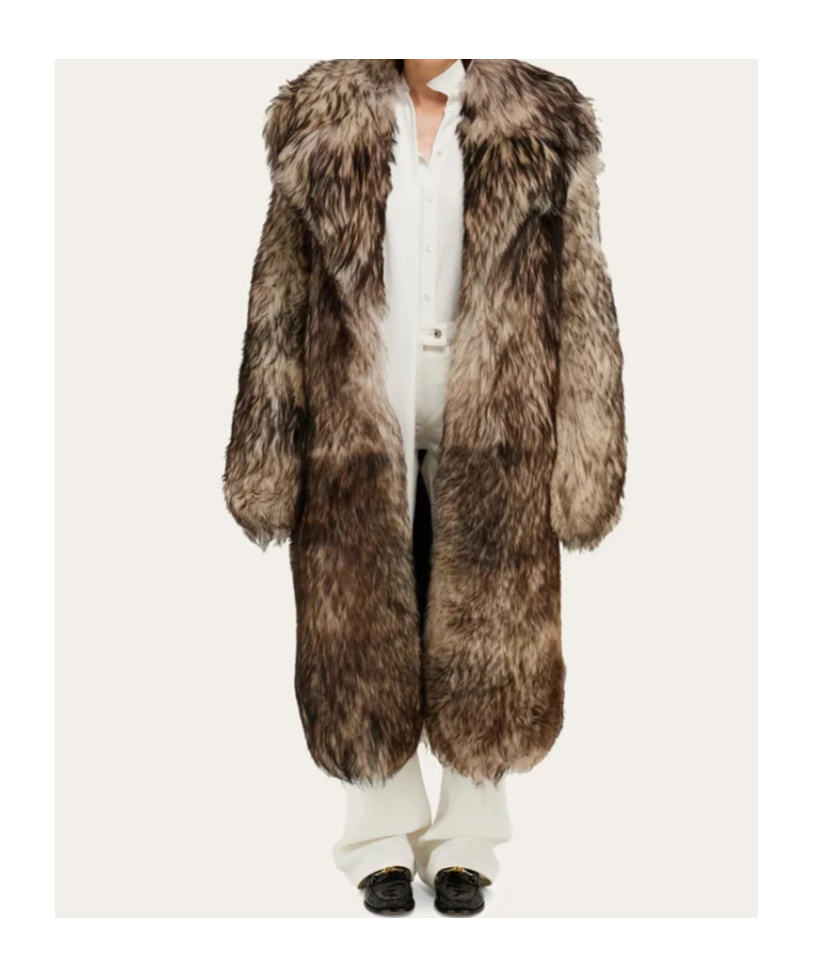 Ferragamo Leather And Shearling Coat In Brown