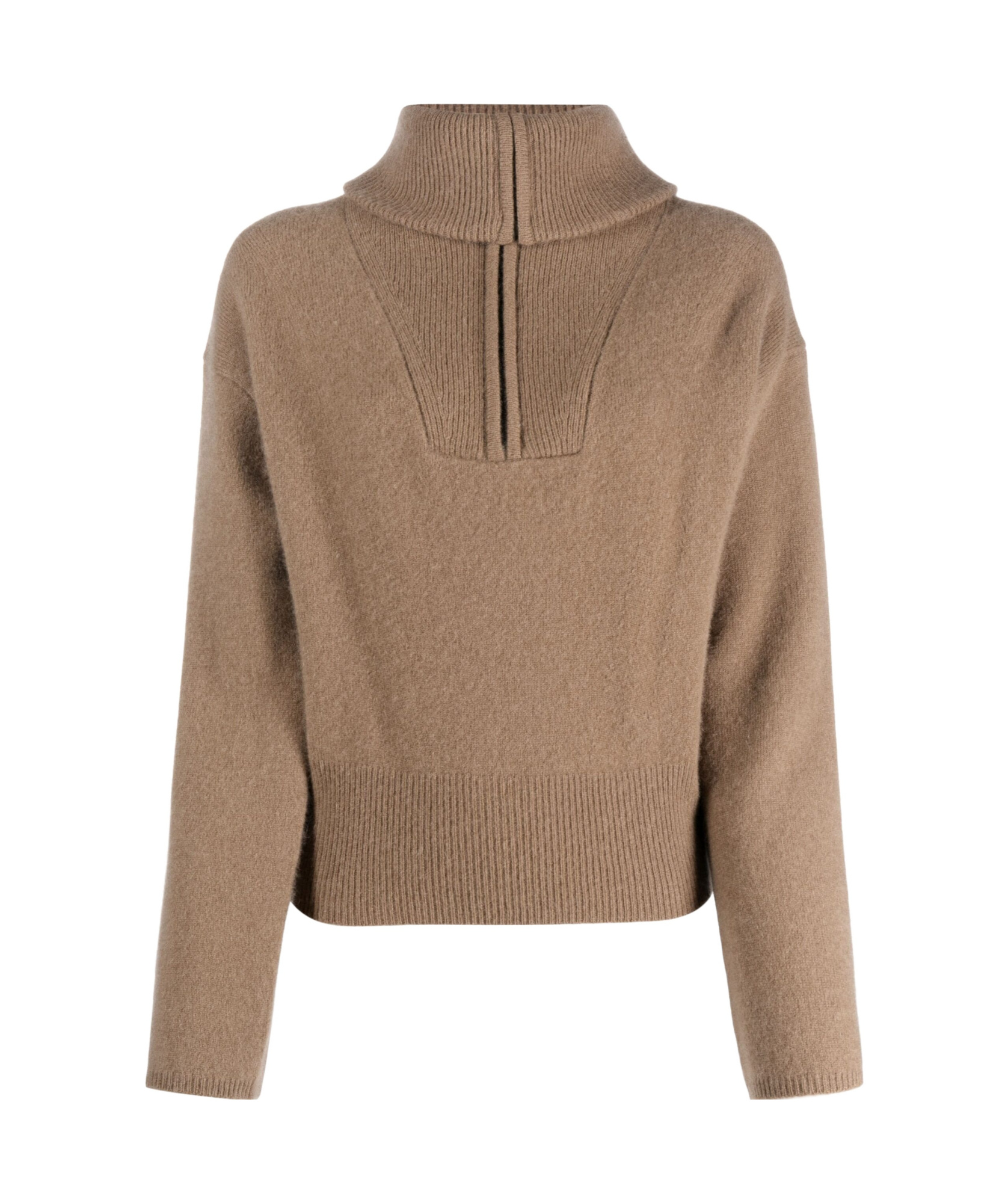 Joseph Half Zipper Sweater In Brown