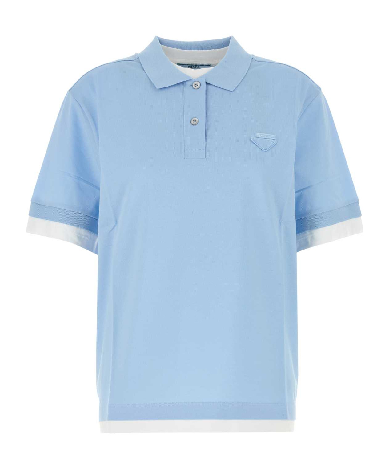 Prada Piquet Polo Shirt With Ribbed Cuffs And Collar In Animal Print