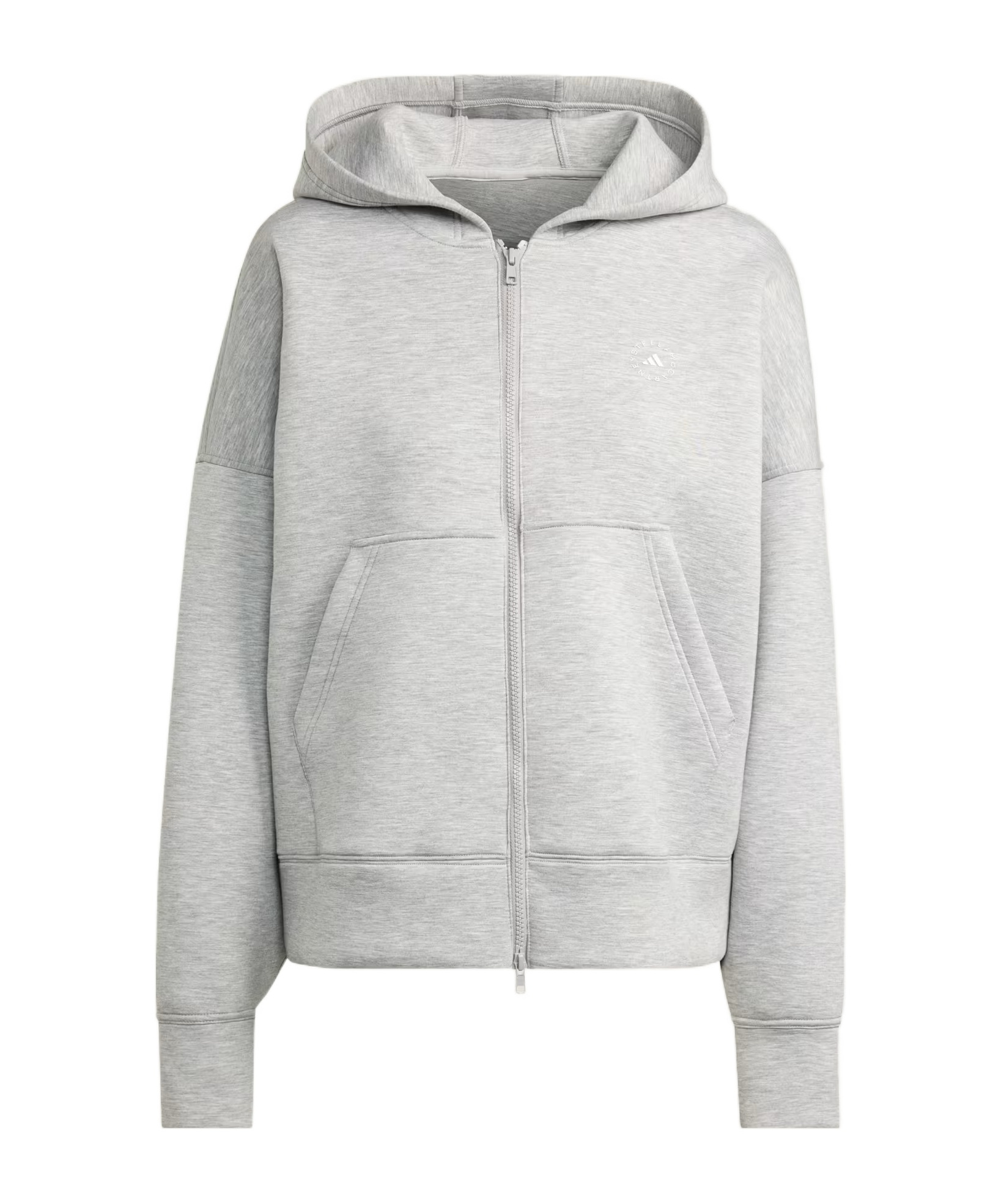 Adidas By Stella Mccartney Hooded Zip-up Jacket In Gray