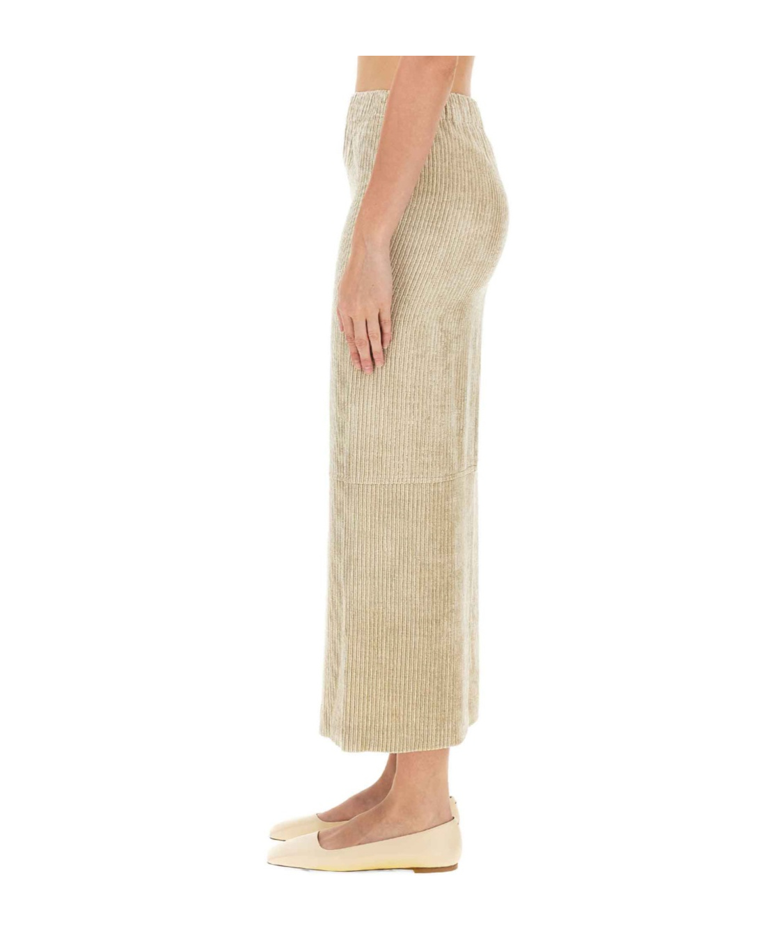 Alysi Velvet Skirt In Beige