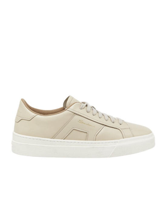 Santoni Double Buckle Sneakers In White
