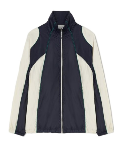 Palm Angels Curved Logo Colorblock Windbreaker In Black