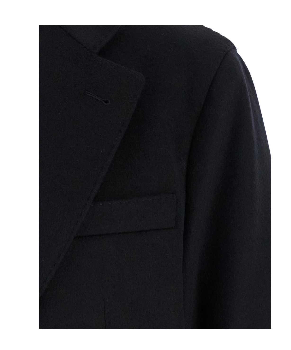Emporio Armani Black Single-breasted Coat With Notched Revers In Black