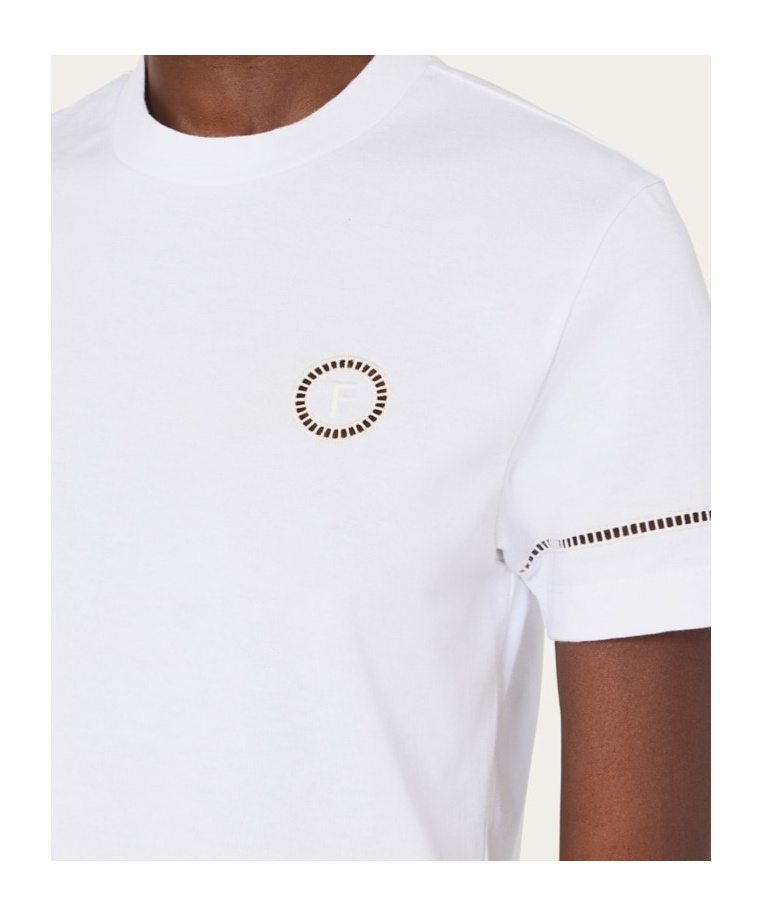 Ferragamo Ajour Sticker Short-sleeves T-shirt In White