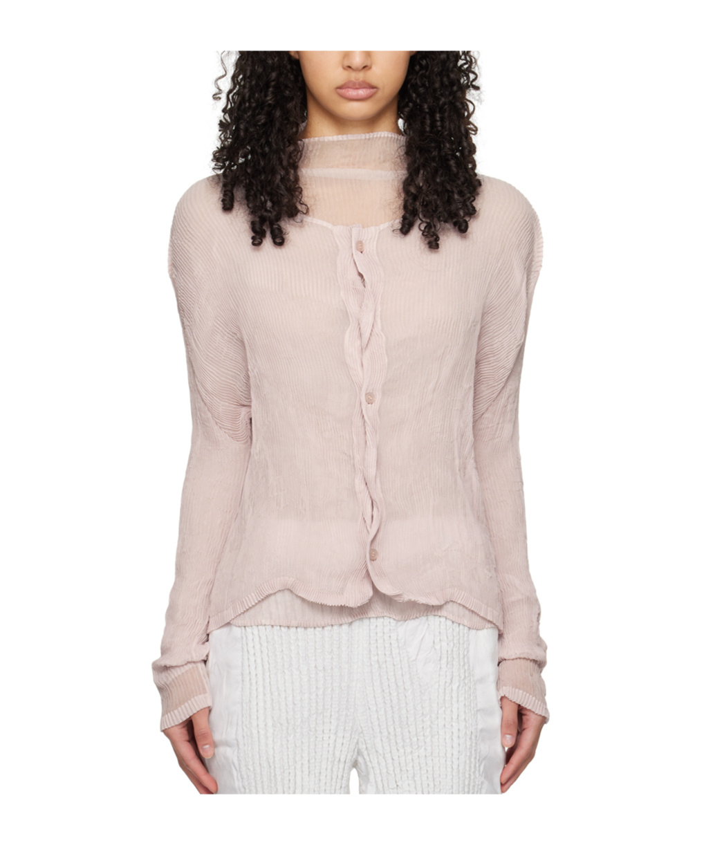 Issey Miyake January Twist Chiffon Shirt In Pink
