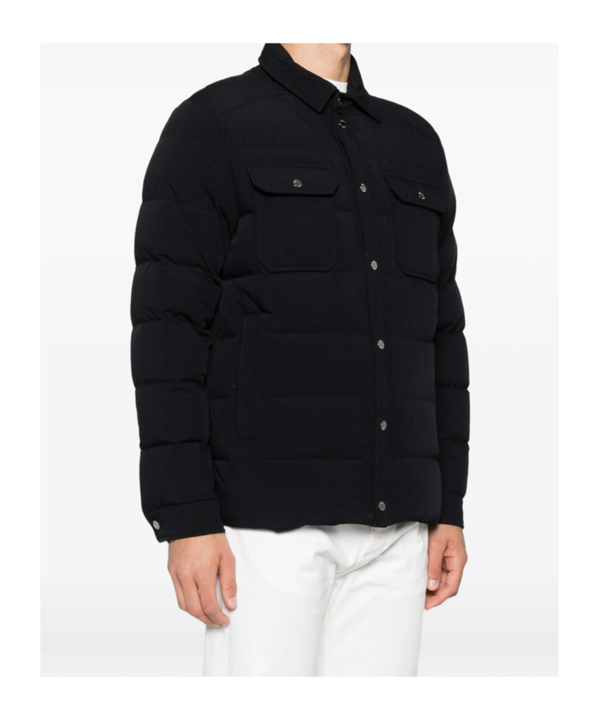 Moorer Padded Down Jacket Featuring Multiple Pockets In Black