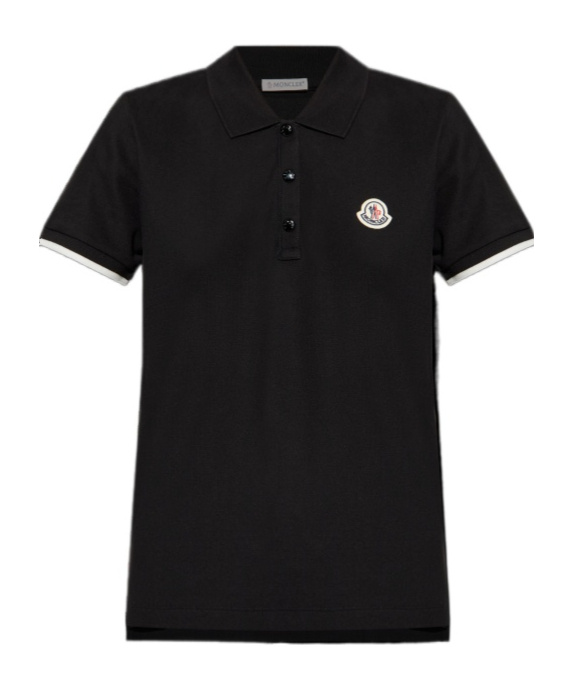 Moncler Logo Patch Cotton Pique Polo Shirt Clothing
