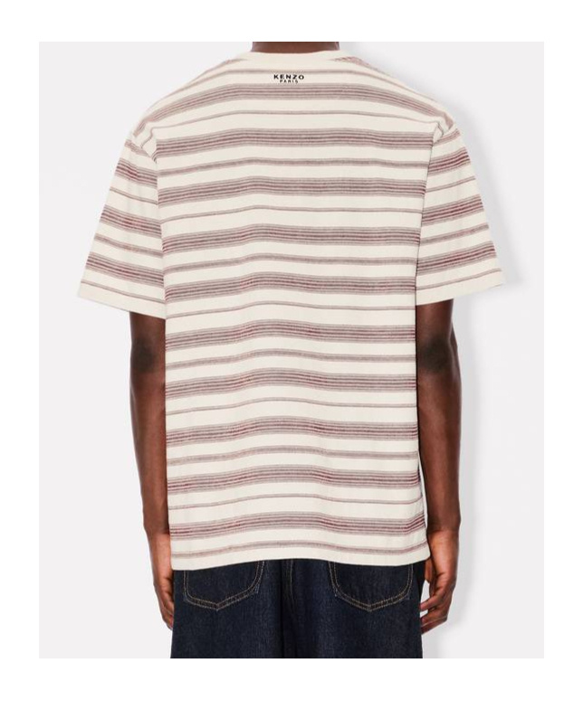 Kenzo 'boke Flower' Striped Embroidered T-shirt In Cotton In Brown