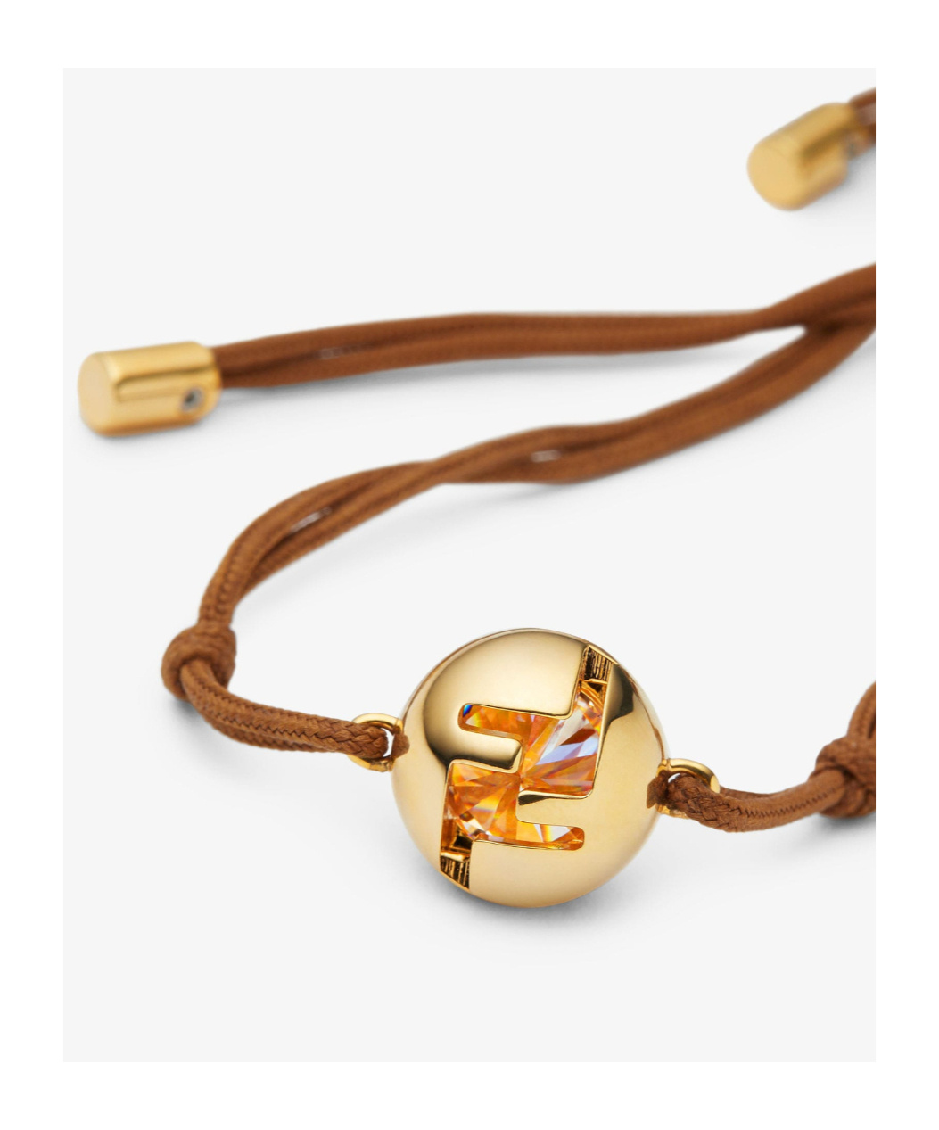 Fendi Sphera Embellisshed Bracelet In Brown