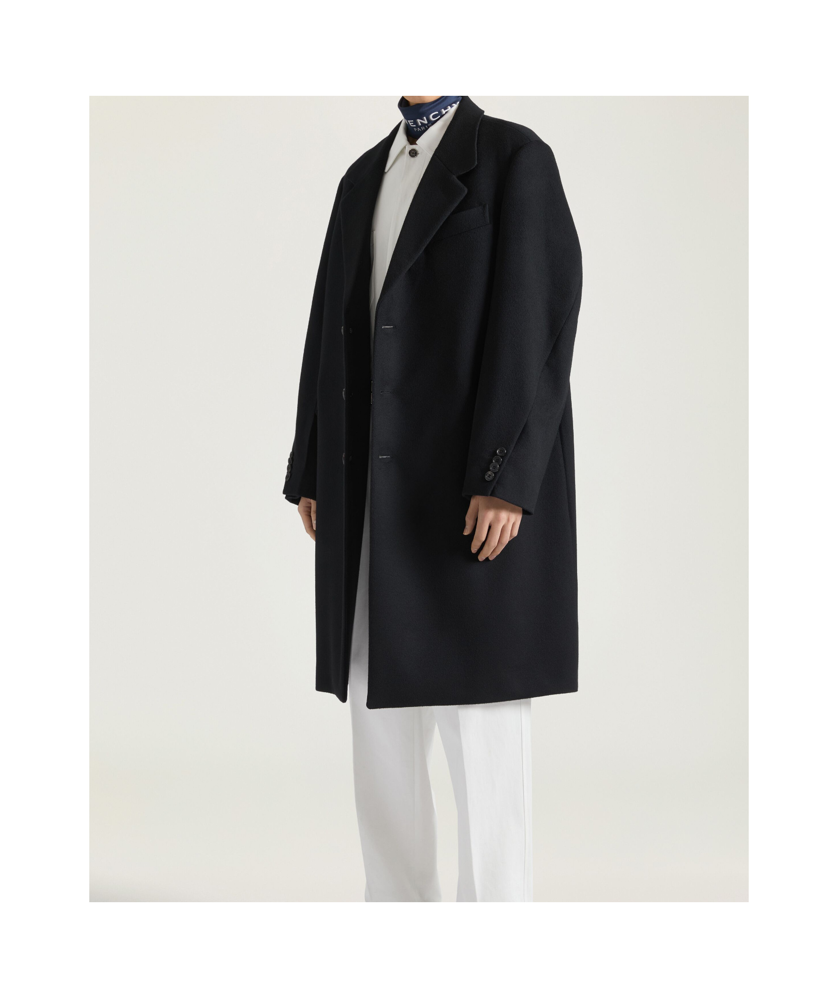 Givenchy Wool-blend Couture Seam Coat In Black