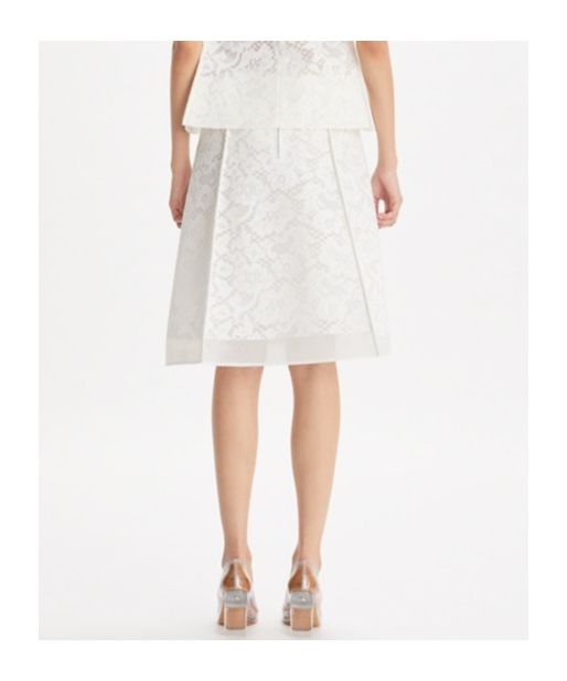 Tory Burch Corded Lace Skirt In White