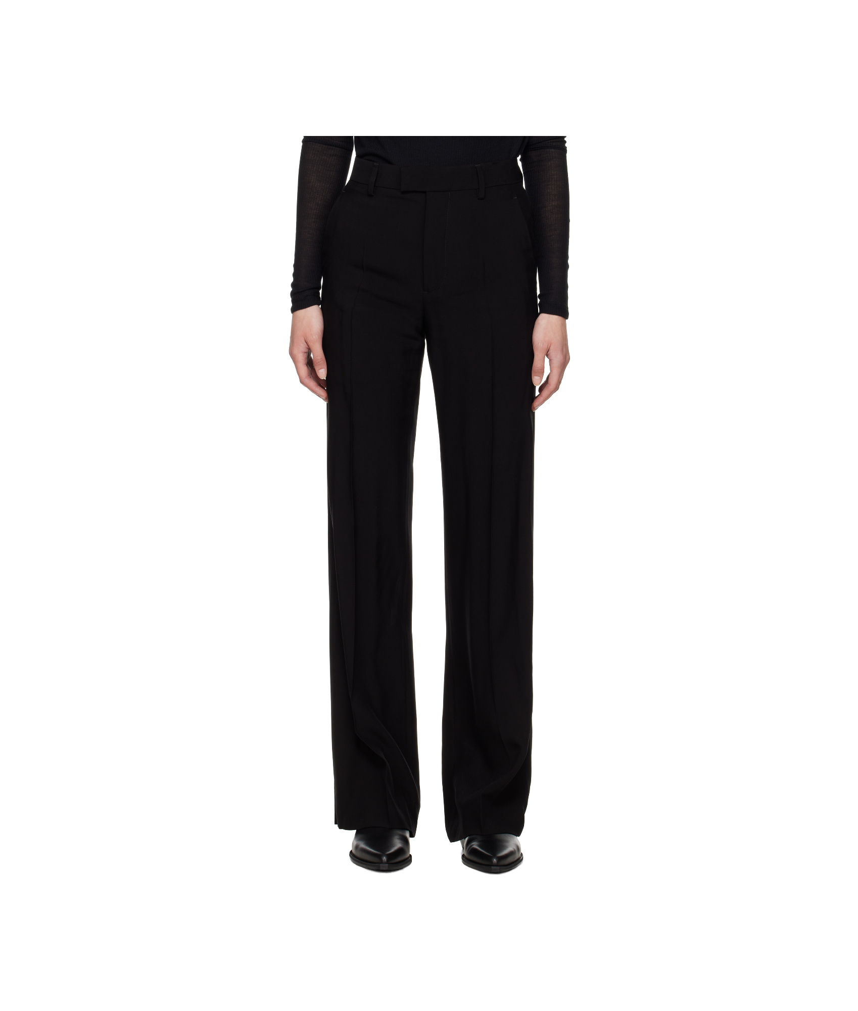 Ann Demeulemeester Maaike High-waisted Flared Trousers In Black