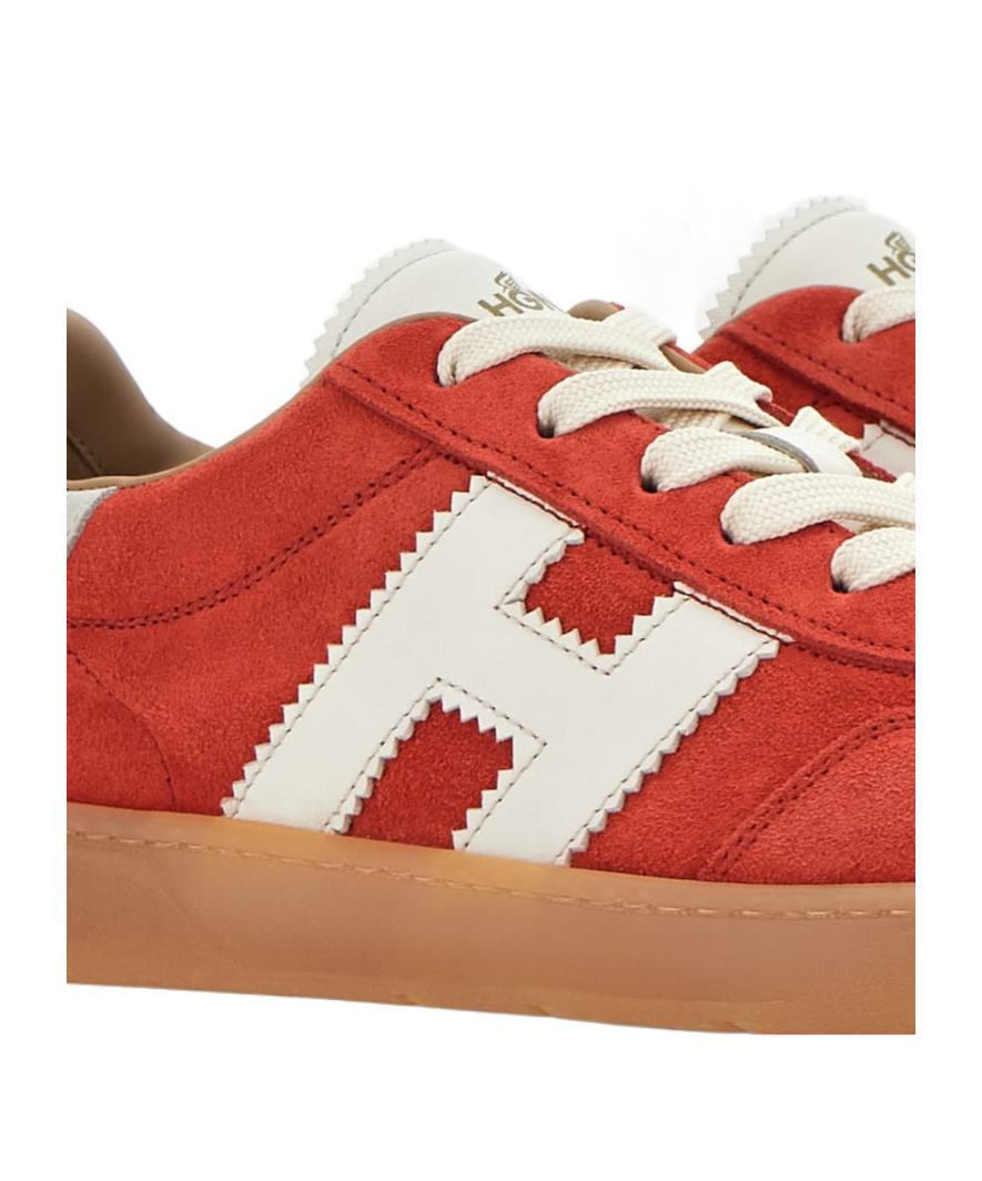 Hogan Cool Leather And Suede Sneakers In Red