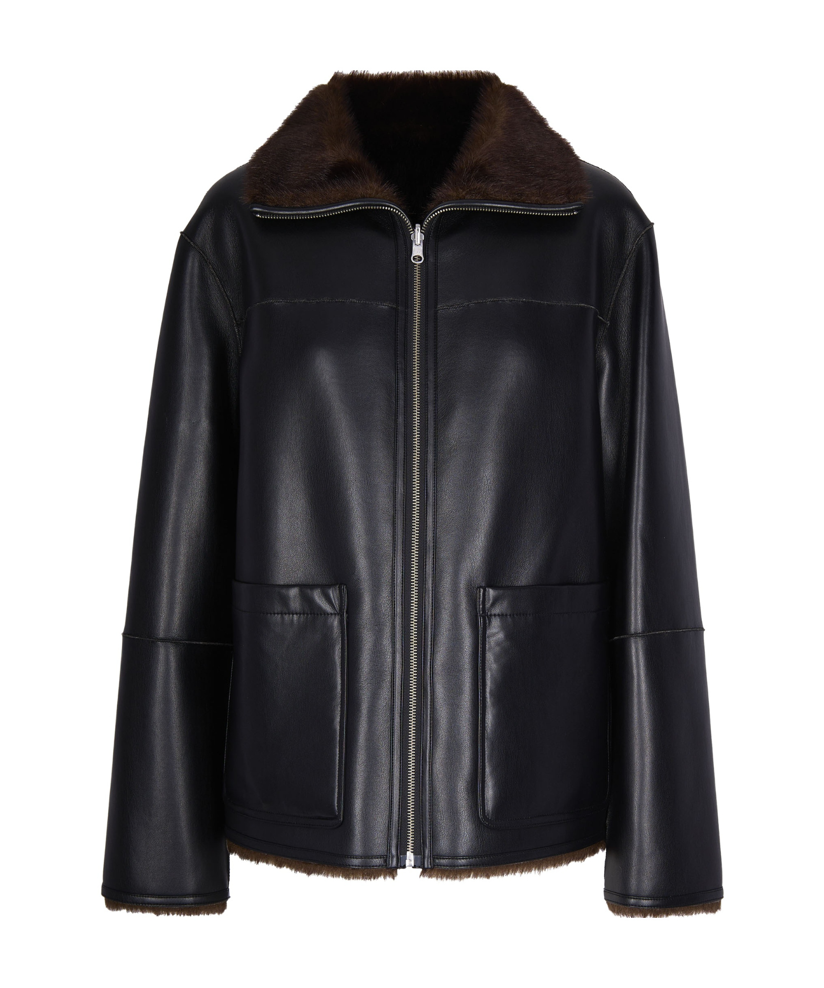 Stand Studio Zippered Long-sleeved Casual Jacket In Black