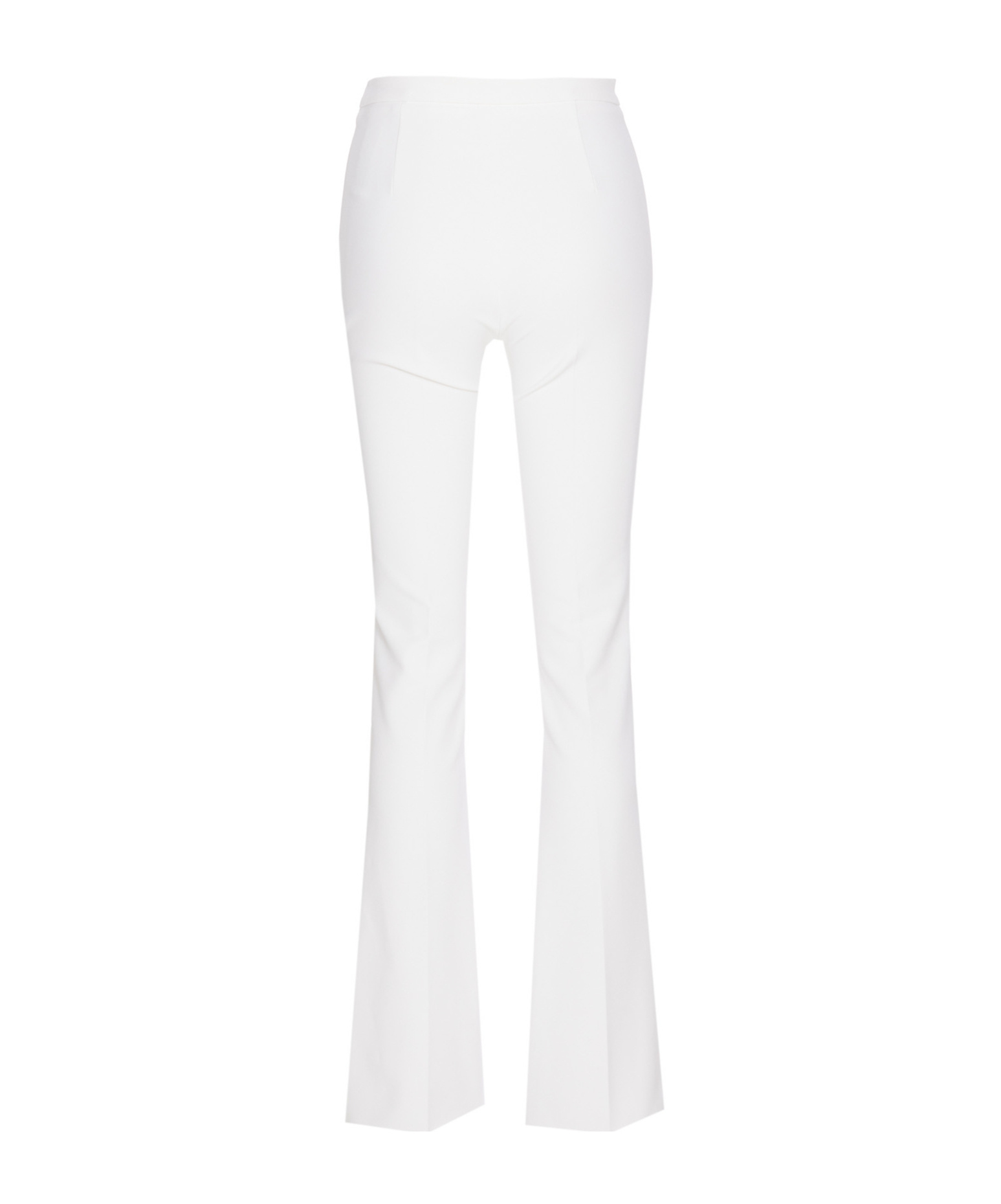 Elisabetta Franchi Logo Crepe Bell Bottoms In White