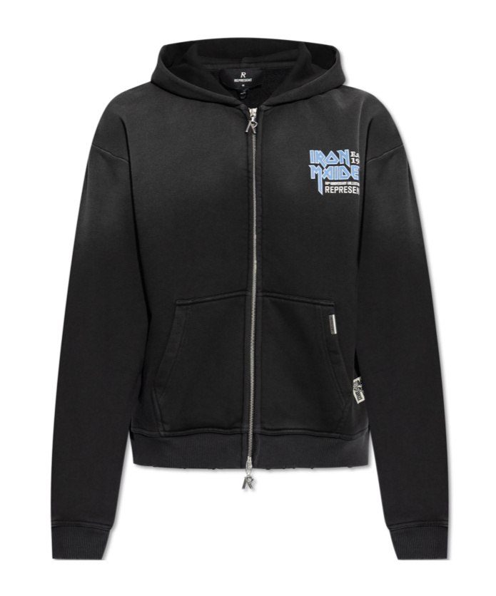 Represent Felpa  X Iron Maiden Anniversary In Cotone Antracite  Uomo In Black
