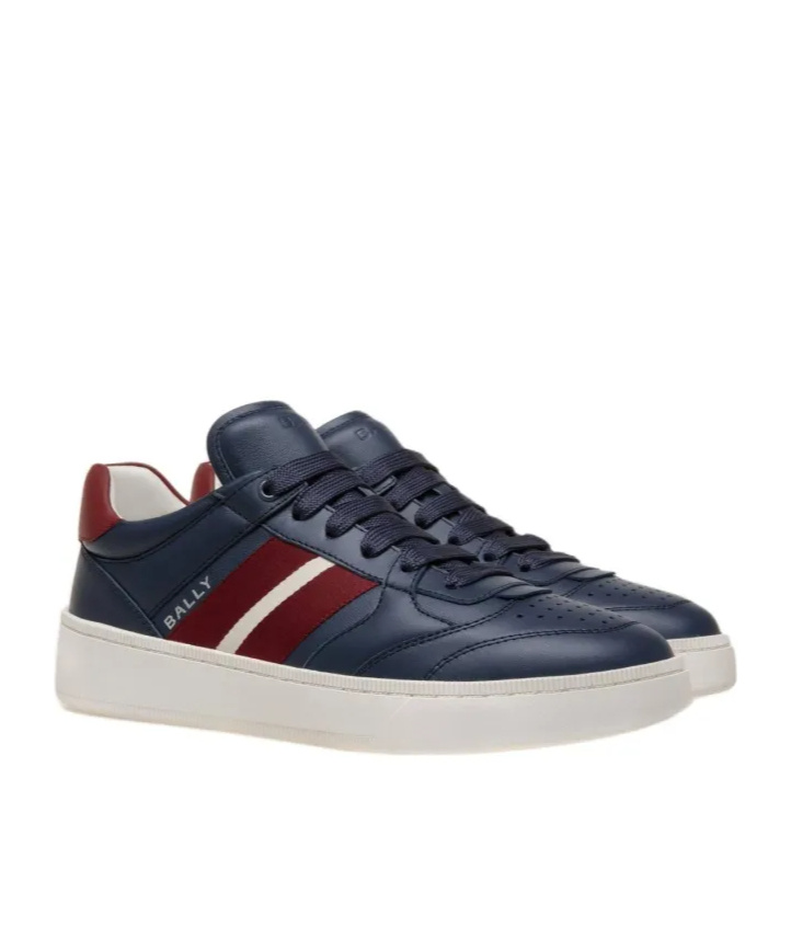 Bally Low Top Sneakers Perforated Toebox In Multicolor