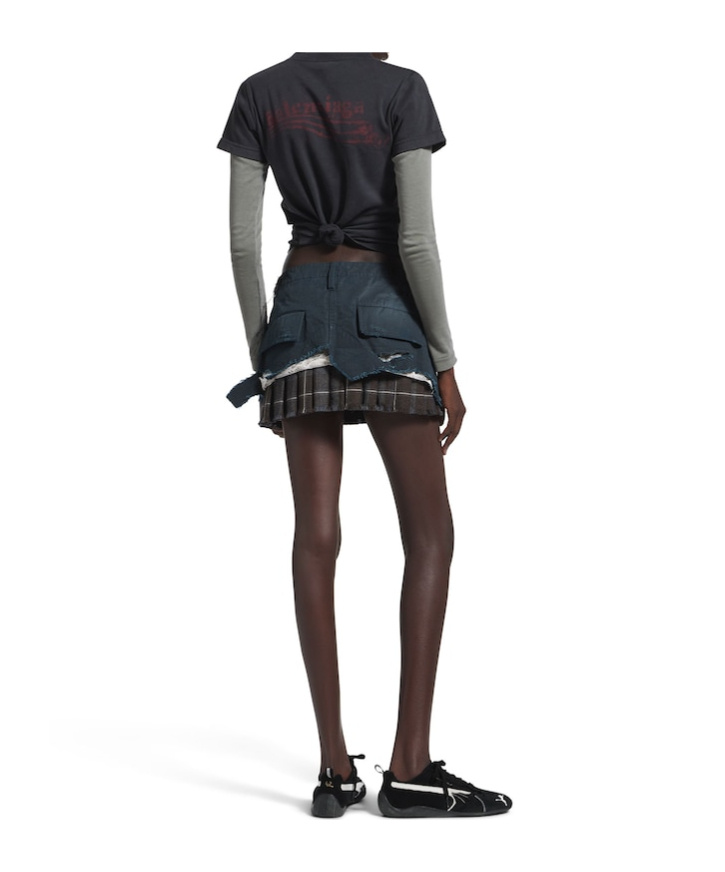 Balenciaga Women's Patched Cargo Skirt In Anthracite In Black