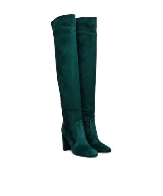 Gianvito Rossi Suede Over-the-knee Boots In Green