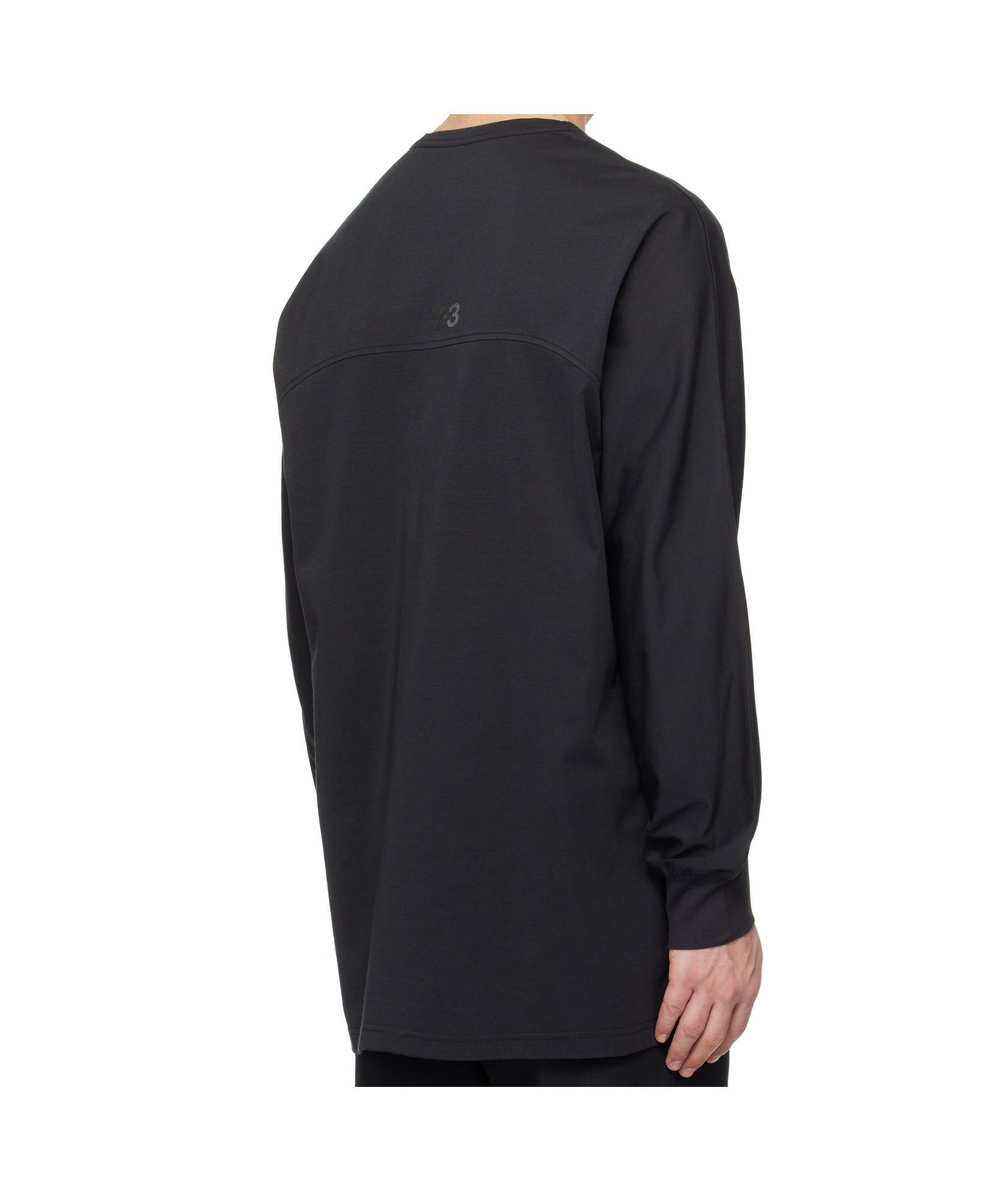 Y-3 Black Mesh Stripes Long Sleeve T-shirt In Black