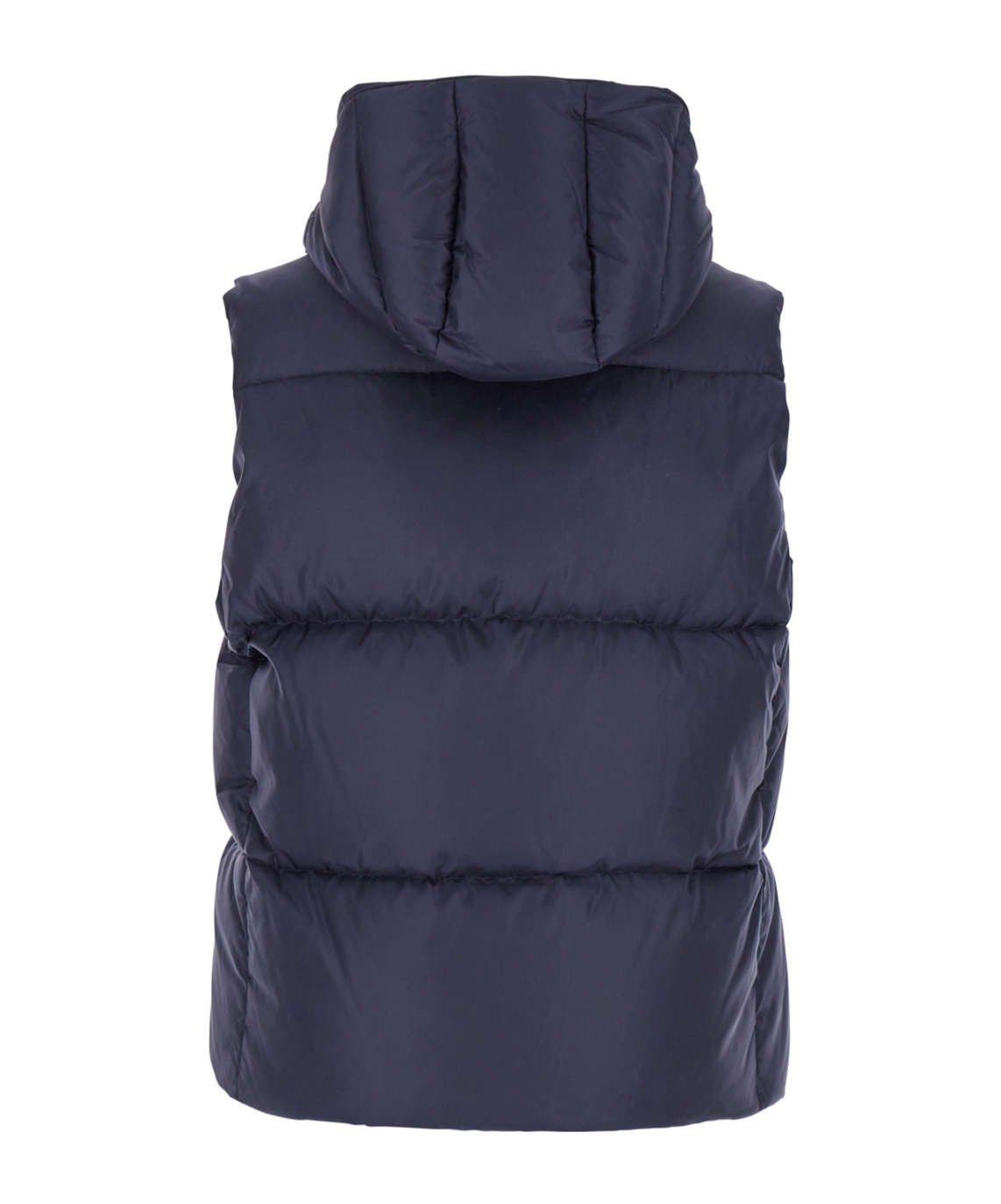 Tatras 'melko' Blue Sleeveless Down Jacket With Hood And Logo Patch In Black