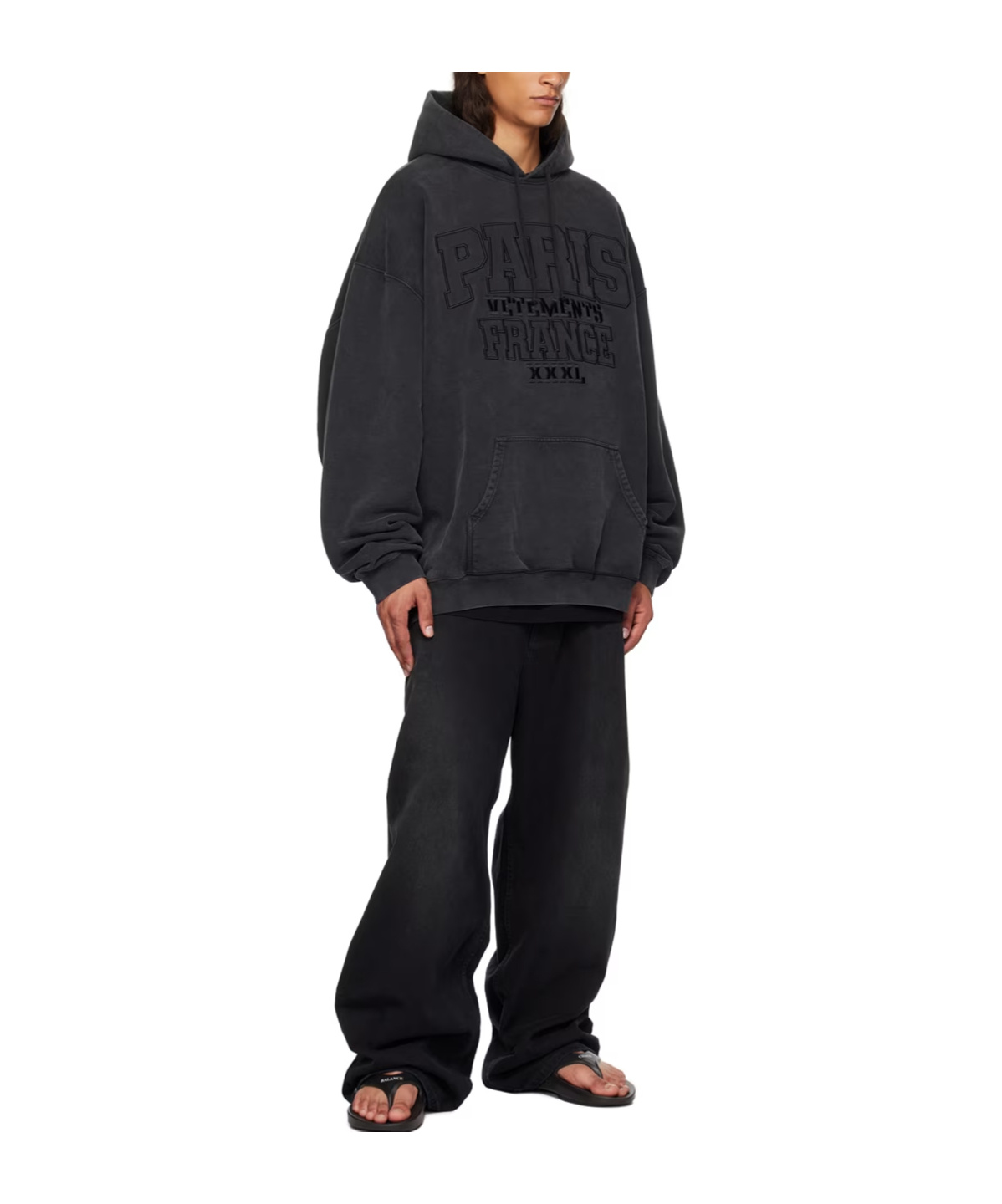 Vetements Drawstring Hood Hoodie In Black
