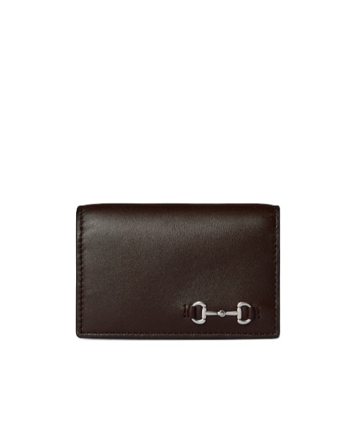Gucci Long Card Case With Horsebit In Brown