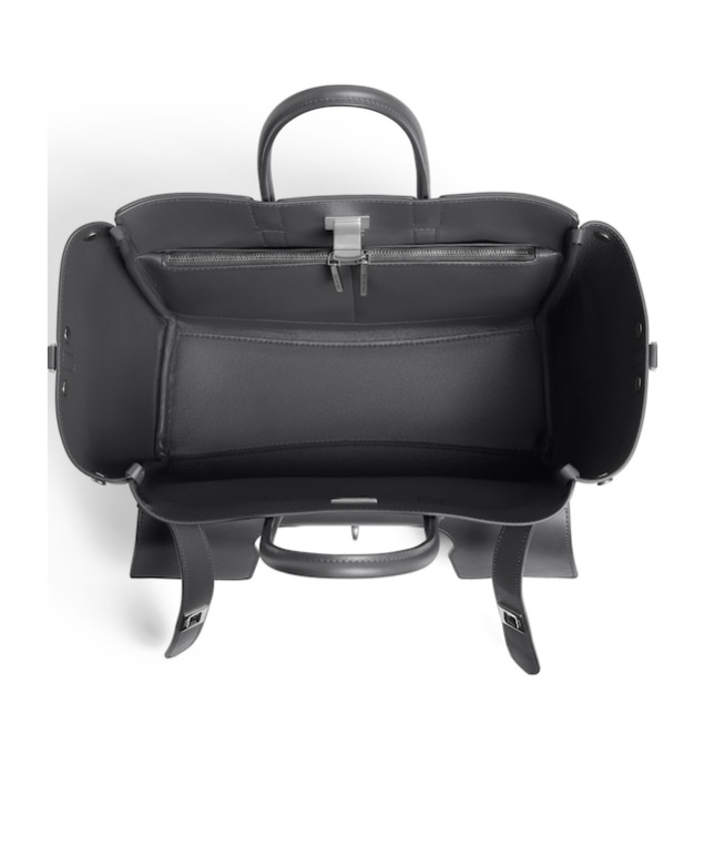 Balenciaga Medium Leather Bel Air Carry All Tote Bag In Grey