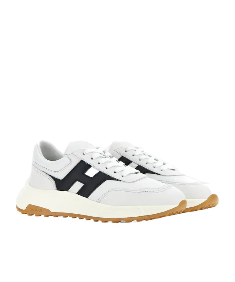 Hogan White H Logo Lace-up Sneakers