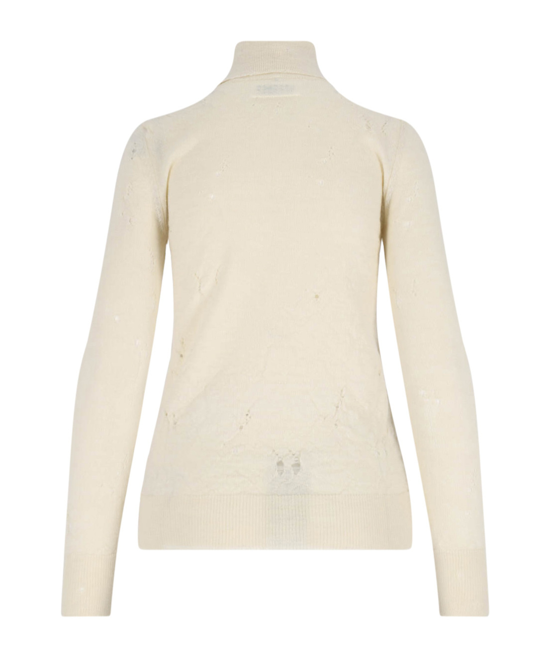 Mm6 Maison Margiela Distressed Turtleneck Sweater With Numeric Signature