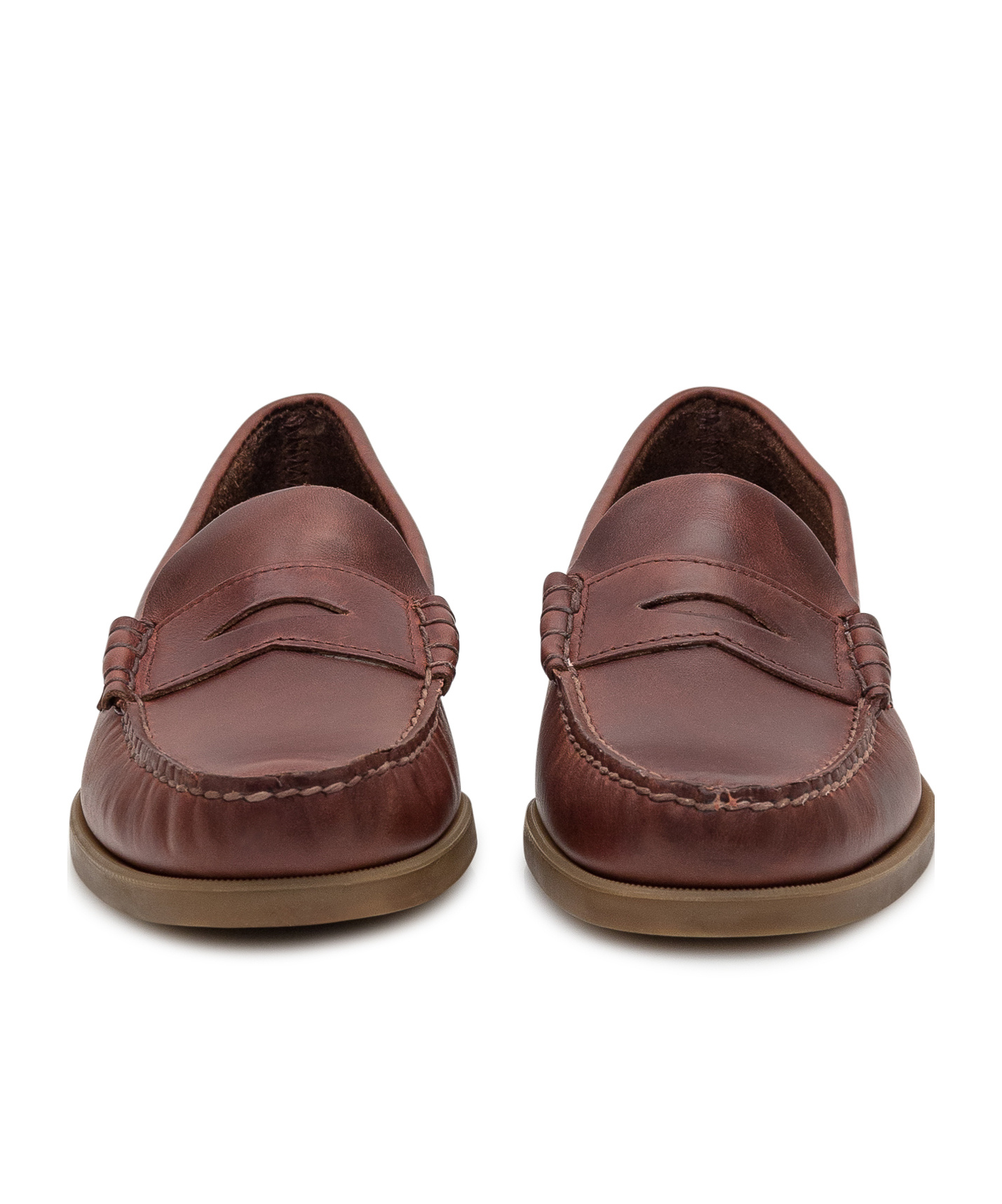 Sebago Dolphin Waxed-leather Penny Loafers In Brown