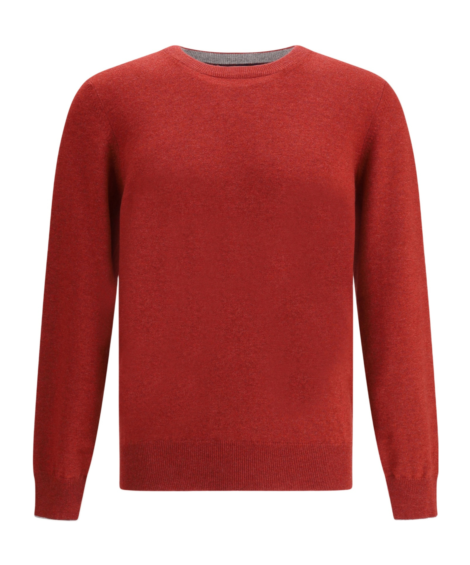 Brunello Cucinelli Cashmere And Silk Crew-neck Sweater In Red