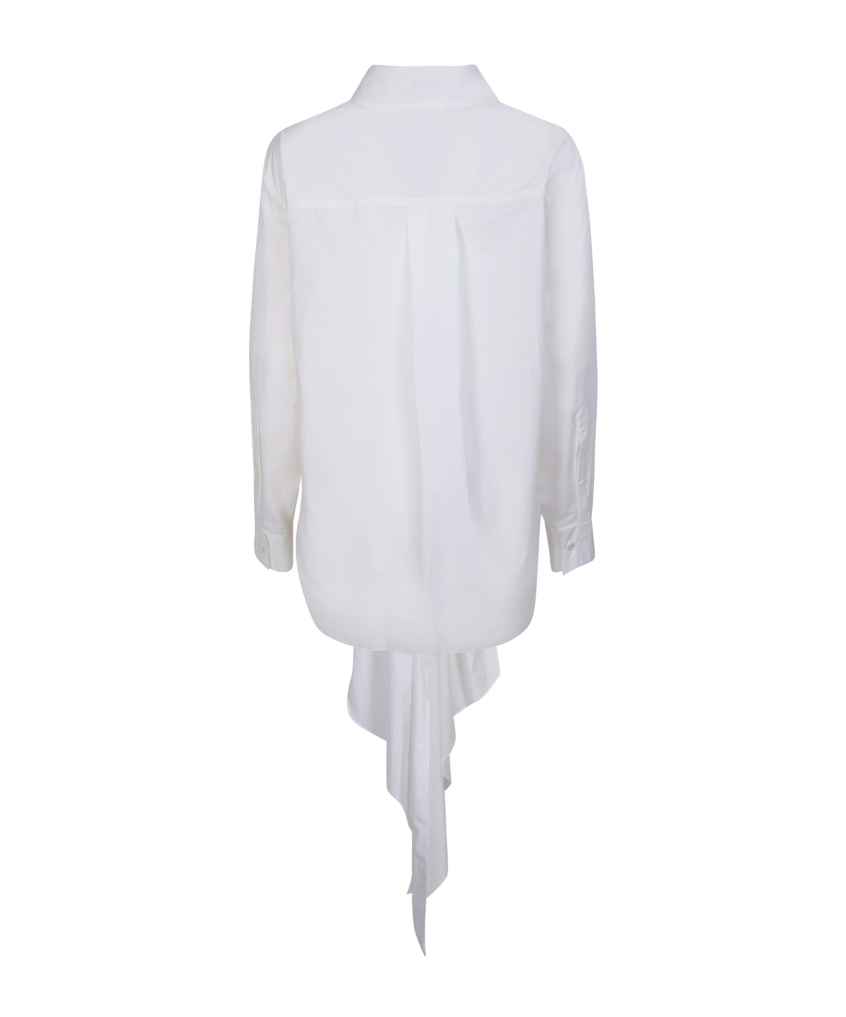 Shop Quira Draped-detail Cotton Shirt In White