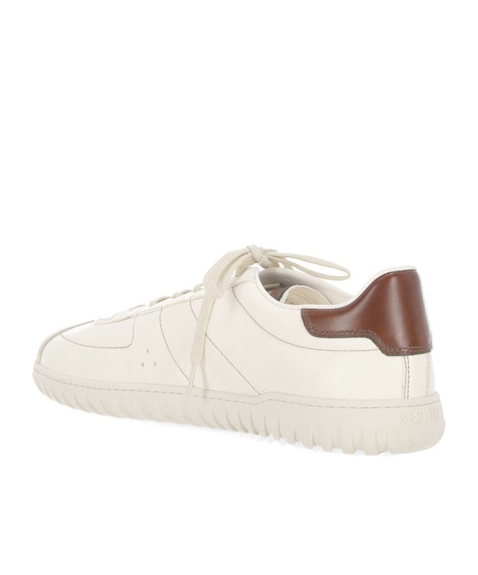 Berluti Trainer Leather Sneakers With Logo Engraving In White