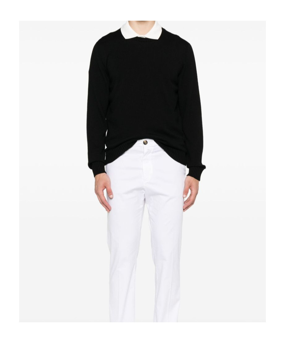 Drumohr Wool Crewneck Sweater In Black