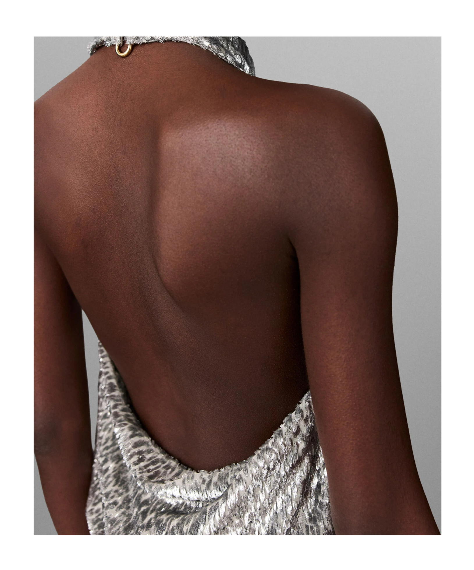 Stella Mccartney Metallic Velvet Halterneck Top And Hood In Brown