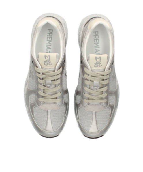 Premiata Mase-d Silver Sneakers In White
