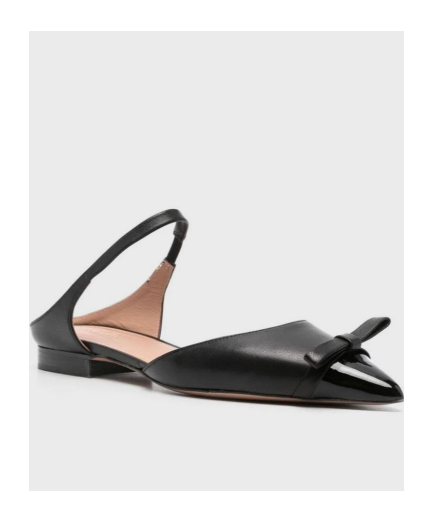 Malone Souliers Blythe 10 Bow-detailed Leather Point-toe Flats In Black