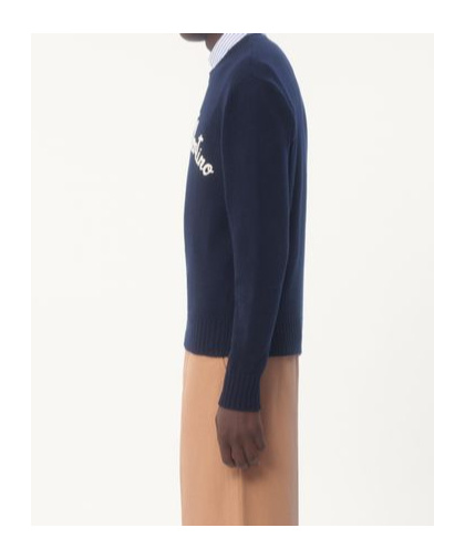 Valentino Logo-embroidered Wool Sweater In Black
