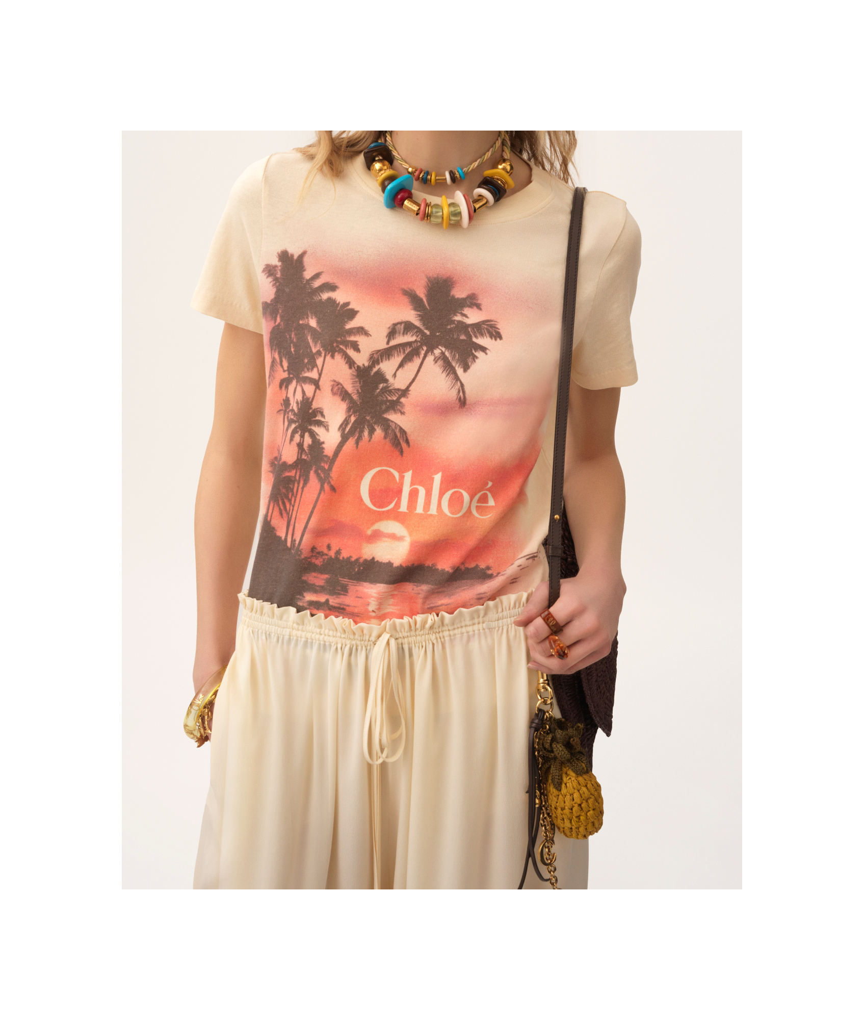 Chloé Graphic Illustration Crew Neck T-shirt In White