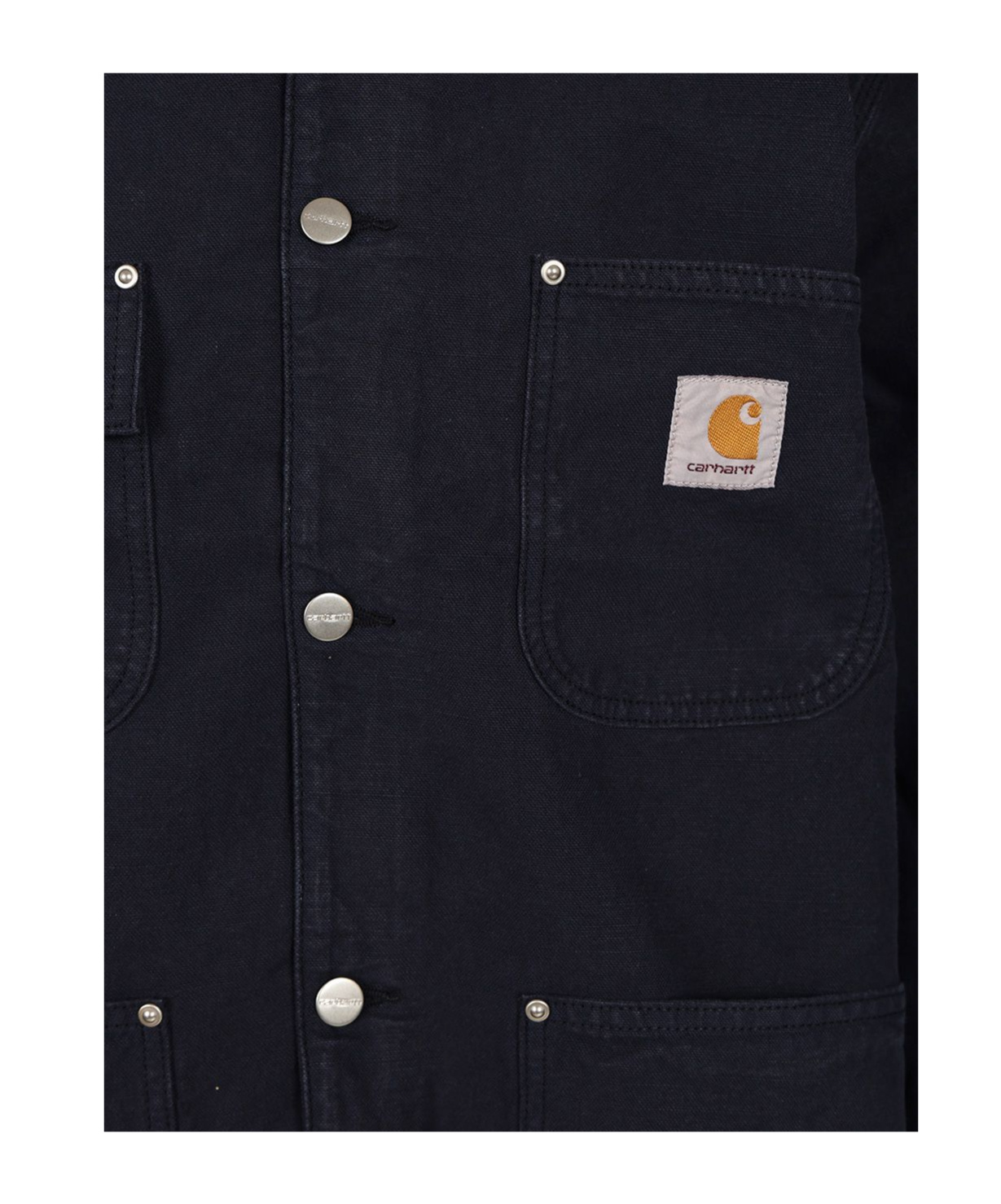 Carhartt Michigan Corduroy-trimmed Organic Cotton-canvas Chore Jacket In Black