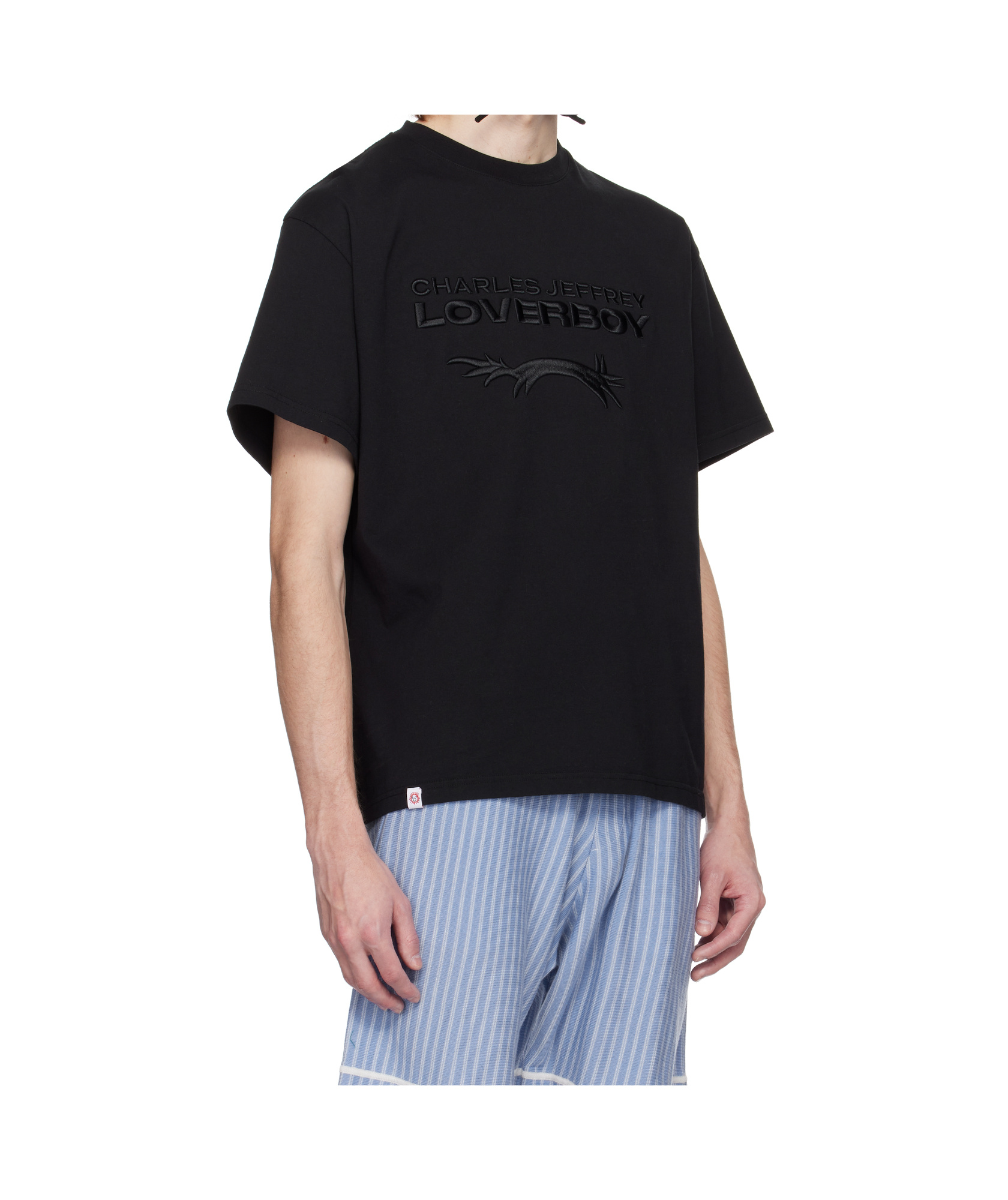 Charles Jeffrrey Loverboy Black Logo T-shirt In Black