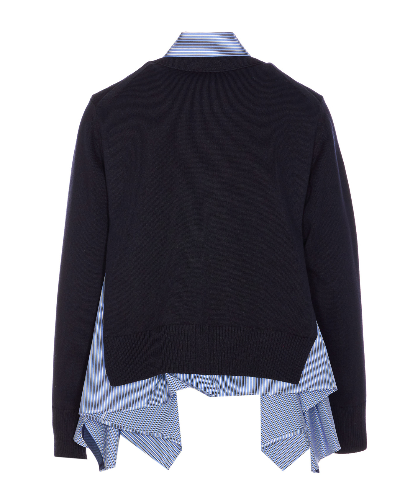 SACAI KNITTED-PANEL SHIRT
