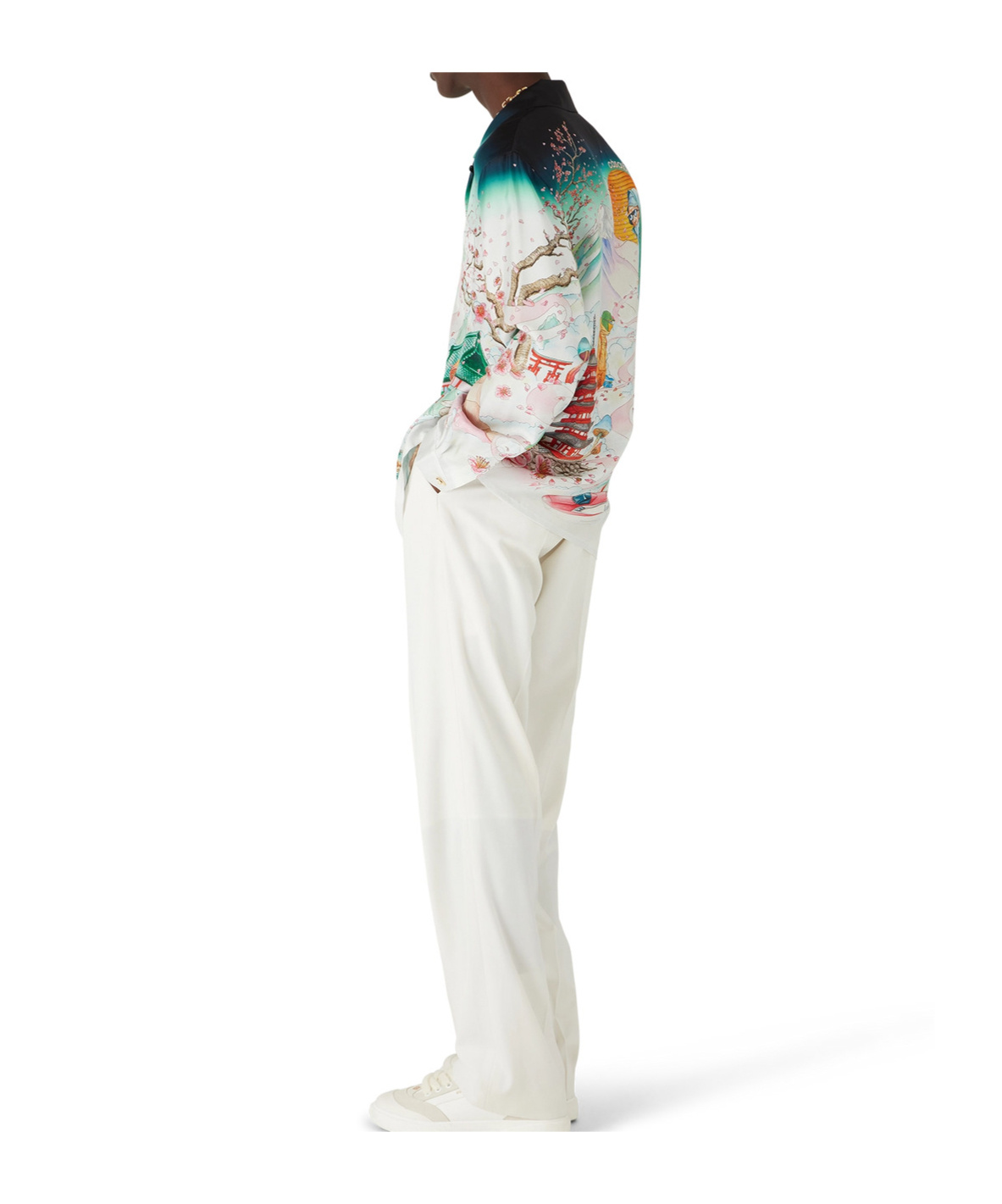 Casablanca Graphic Print Long Sleeve Shirt With Pocket In Multi