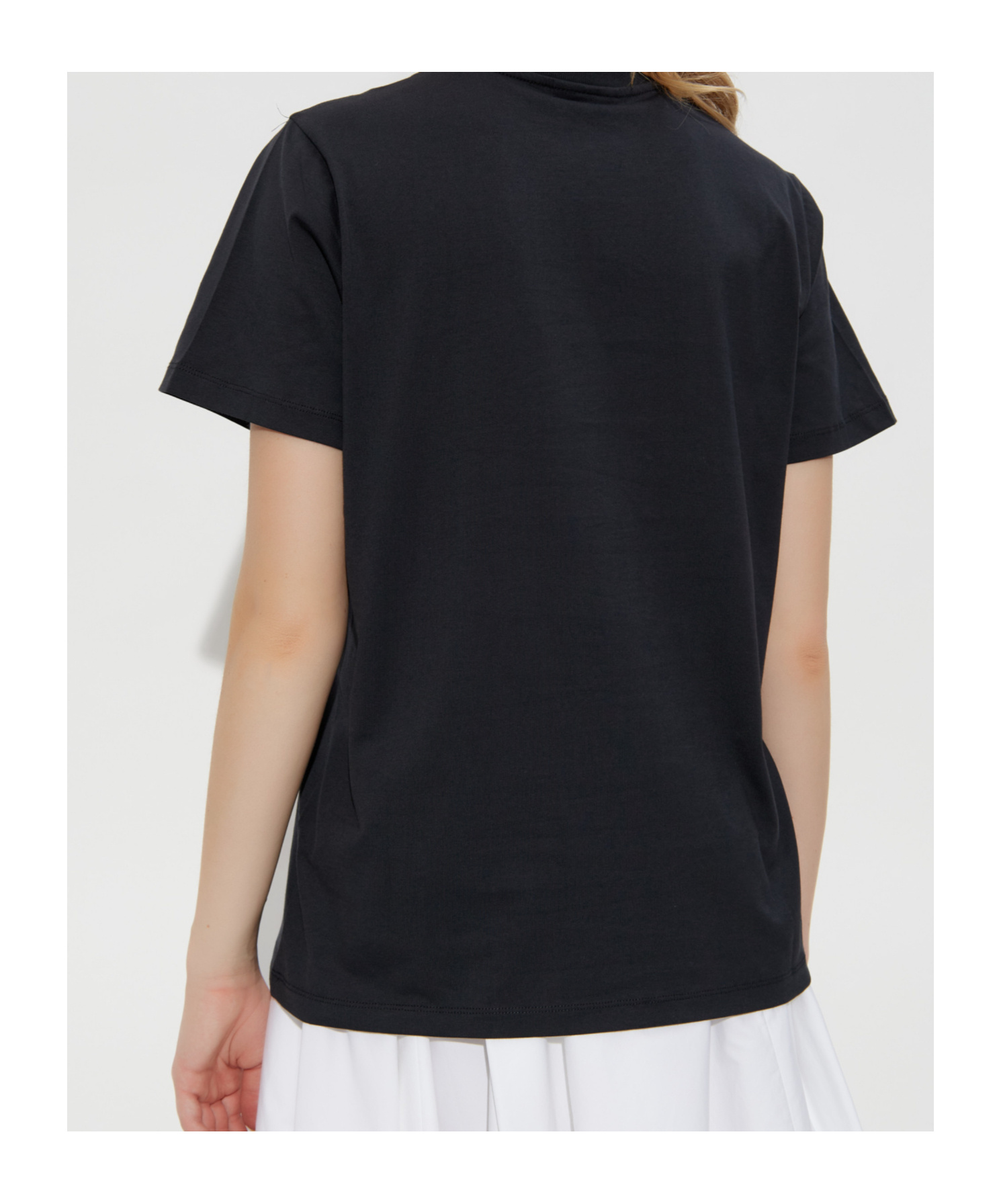 Ganni Graphic Print Crew Neck Short Sleeve Top In Black