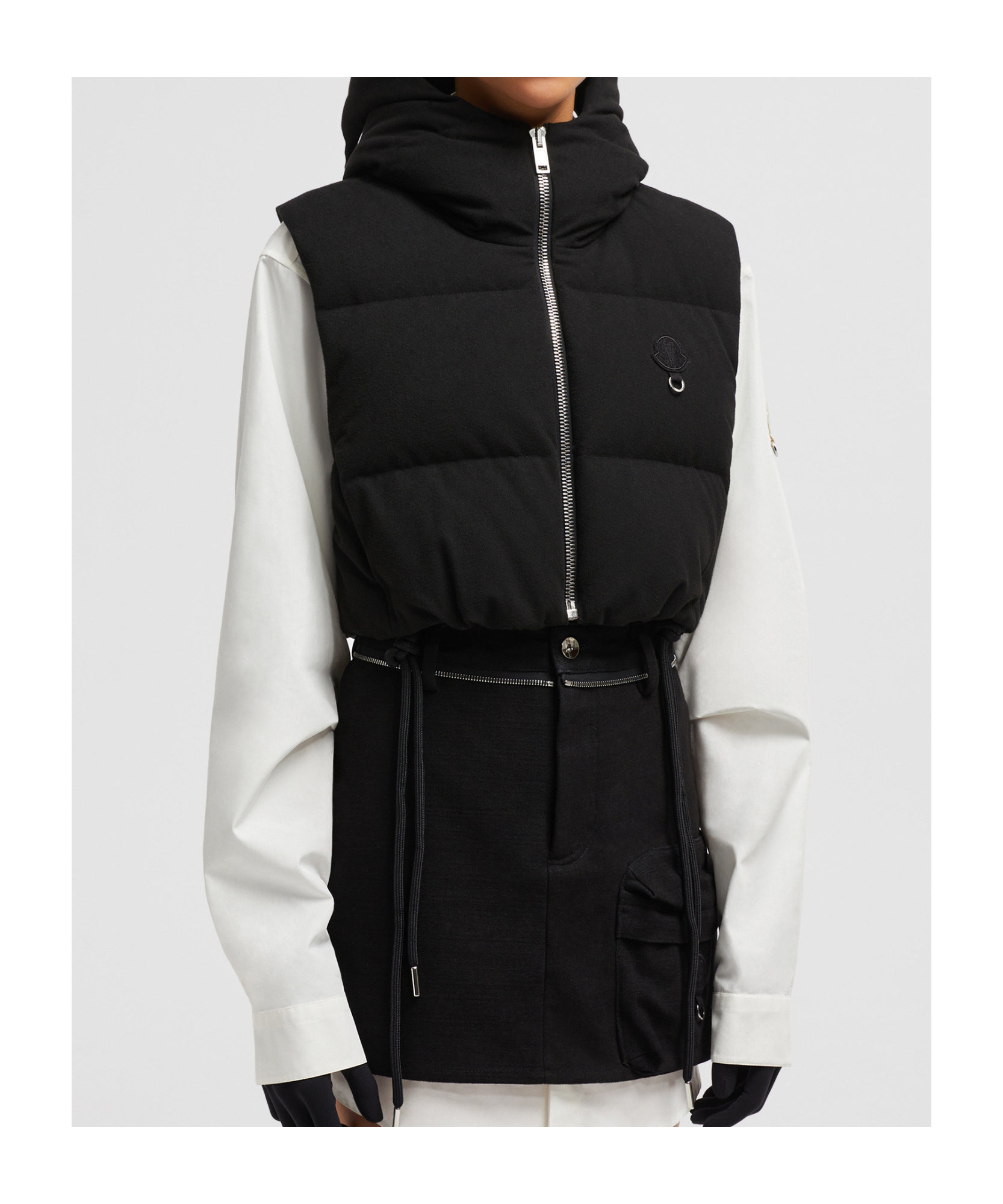 Moncler X Willow Smith Alexi Hooded Down Vest Black In Black