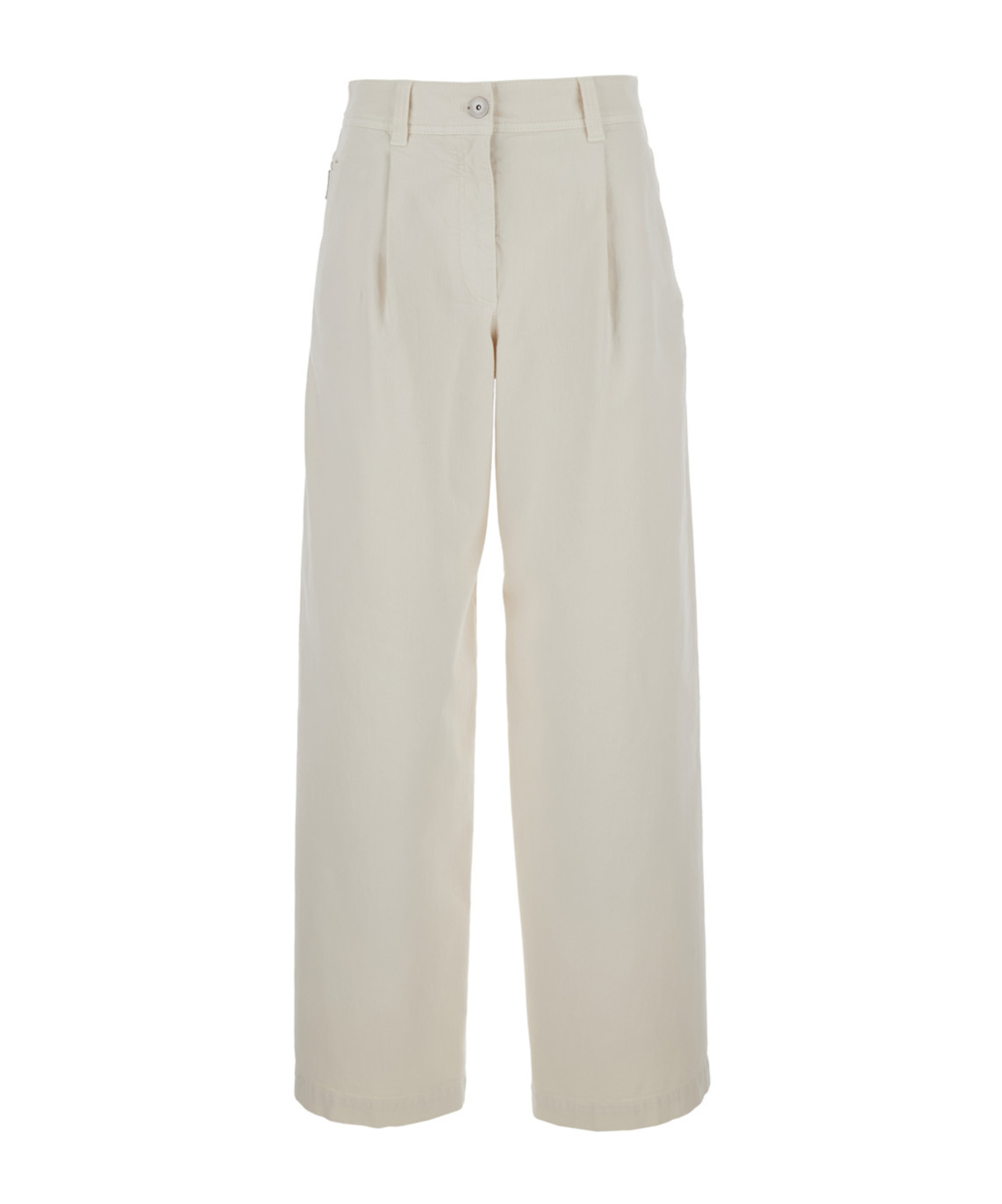 Shop Brunello Cucinelli Baggy Pleated Jeans In White
