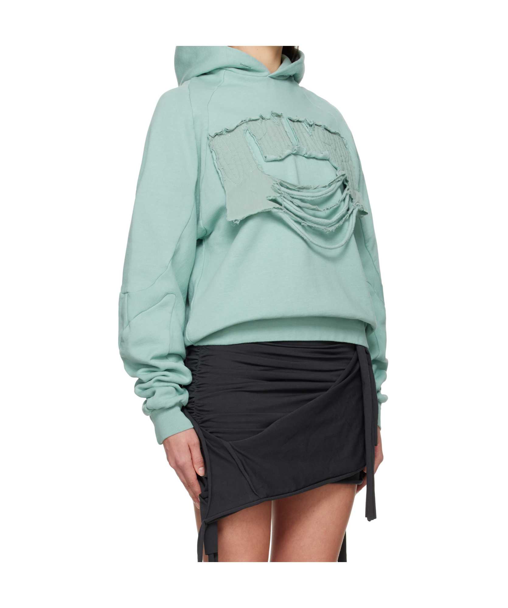 Ottolinger Distressed Multiline Hoodie In Blue