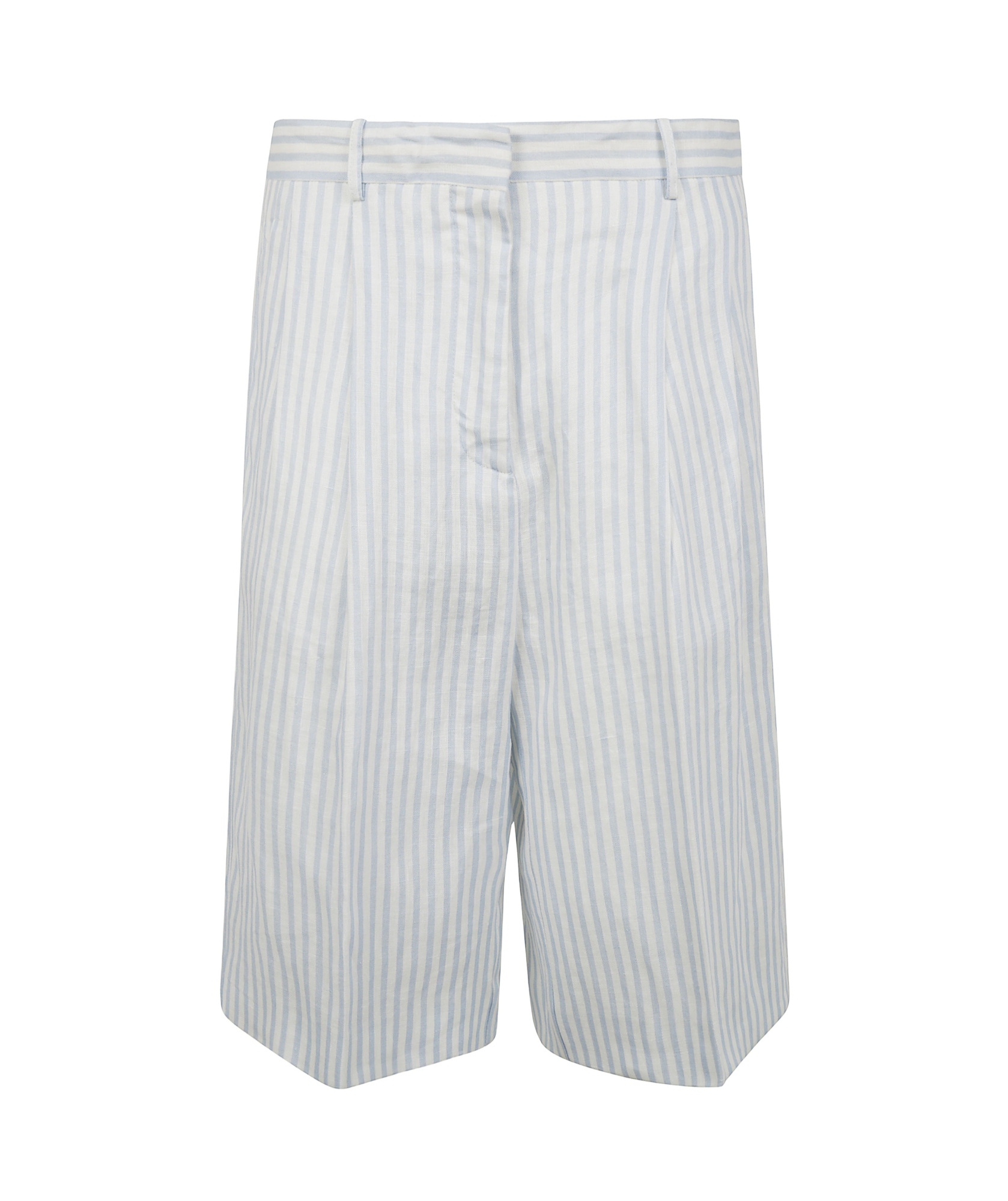 Shop Semicouture Linen Shorts In White